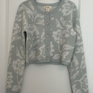 Jessica Simpson Blue Cropped Cardigan Sweater